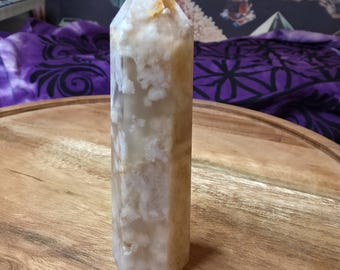 Flower Agate Tower | Growth • Self-Love • New Beginnings | Cherry Blossom Agate Crystal Point