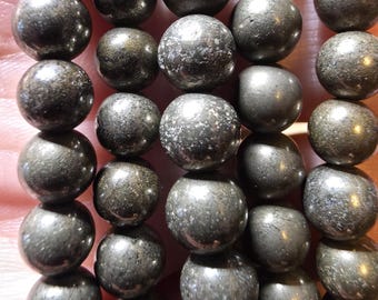 Pyrite Bracelet • 6mm Natural Stone Beads • 7.5” Stretch Bracelet • Abundance & Confidence