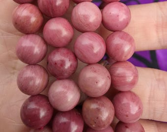 Natural Rhodonite Stone Bracelet - Heart Chakra Healing
