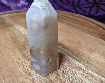 Flower Agate Tower | Growth • Self-Love • New Beginnings | Cherry Blossom Agate Crystal Point