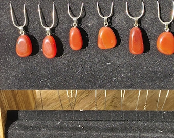 Carnelian Pendant with Sterling Silver Chain | Vitality • Confidence • Sacral Chakra