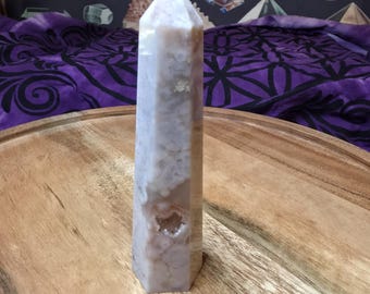 Flower Agate Tower | Growth • Self-Love • New Beginnings | Cherry Blossom Agate Crystal Point