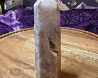 Flower Agate Tower | Growth • Self-Love • New Beginnings | Cherry Blossom Agate Crystal Point