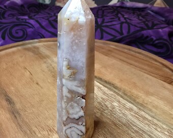 Flower Agate Tower | Growth • Self-Love • New Beginnings | Cherry Blossom Agate Crystal Point
