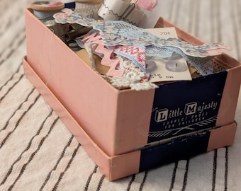 1950s Little Majesty Shoe Box Ephemera Kit, Slow Stitch Junk Journal Supplies
