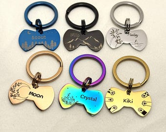 Personalized Bow Tie Pet ID Tag, Custom Engraved Cat or Dog Name