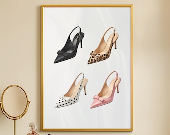 Estampas de pôster de leopardo com salto rosa retrô | Arte de parede feminina com estampa de chita | Decoração de quarto universitário com estética Y2K para meninas limpas | Download digital