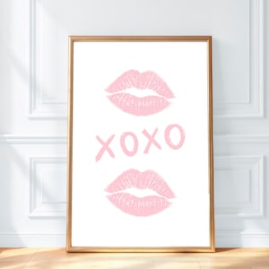 Y2K Wall Art Trendy Pink Lips: Print Kiss Poster for Vanity Decor (Digital Download