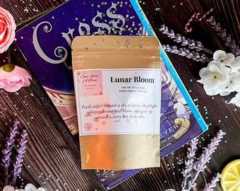Lunar Bloom – Jasmine Lavender Peppermint Green Tea | Floral Loose Leaf Tea, Relaxing Evening Blend