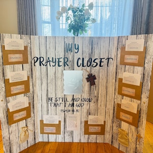 Planche de placard de prière faite main | Cadeau chrétien de réflexion et de gratitude