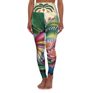 Floral High Waisted Yoga Leggings: Vibrant Activewear Fitness Pants