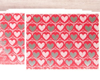Heart Cards- Valentine's Day Cards- Friend Valentine Cards- Boxed Card Set- Set of Cards- Handmade Valentine