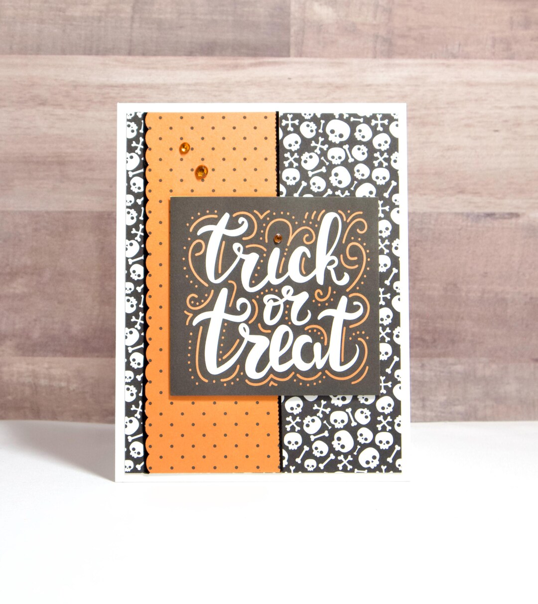 Handmade Trick or Treat Card – Skull Halloween Card - Etsy