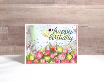 Birthday Card- Happy Birthday Card- Birthdays for Her- Wife Birthday- Mom Birthday Card- Handmade Birthday Cards