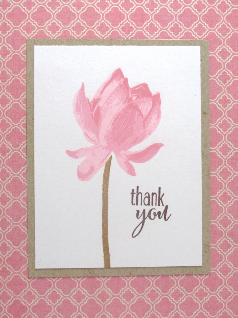 Feminine Thank You Card Pink Rose Thank You Card Thank You Cards-Thank You Note Card
