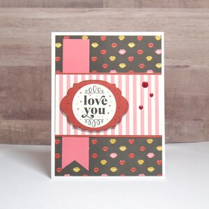 Love You Card- Love Card- Valentine Card- Romantic Card- Valentine Handmade Card