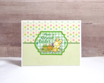 Handmade Kids Easter Card: Bunny & Eggs