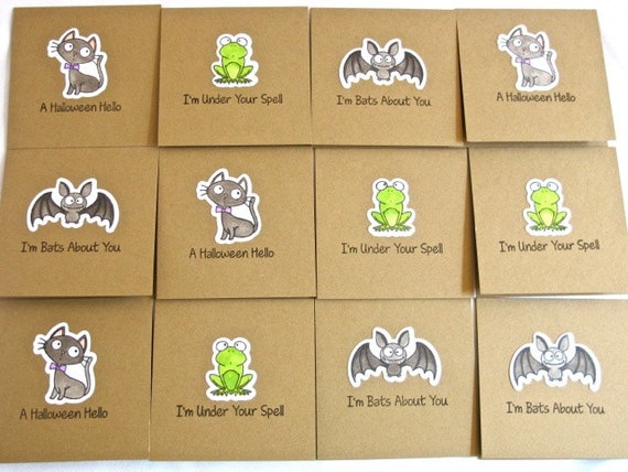 Handmade Halloween Mini Cards for Kids – Critter Card Set