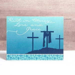 Christian Easter Card- Easter Card- Easter Crosses Card- Handmade Easter Card