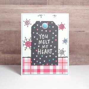 Valentine Card- Melt My Heart Card- Love Card- Handmade Love Card