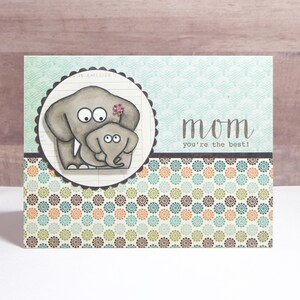 Mothers Day Card from Kids- Mom You&#39;re The Best- Mom Card- Elephant Cards- Mom Card from Child