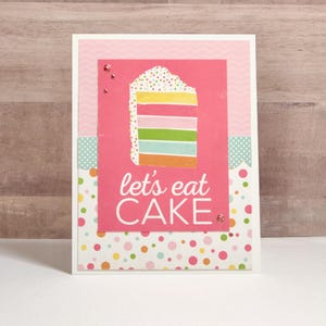 Birthday Card for Her- Birthday Cake Card- Cards for Her- Girl Birthday Card- Handmade Birthday Card