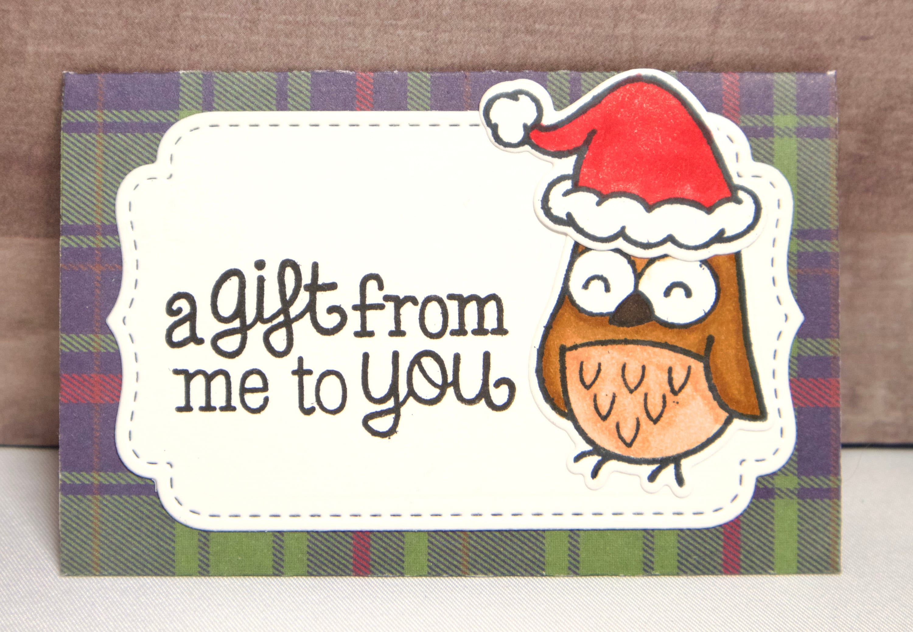 Handmade Christmas Owl Gift Card Holder - Holiday Envelope