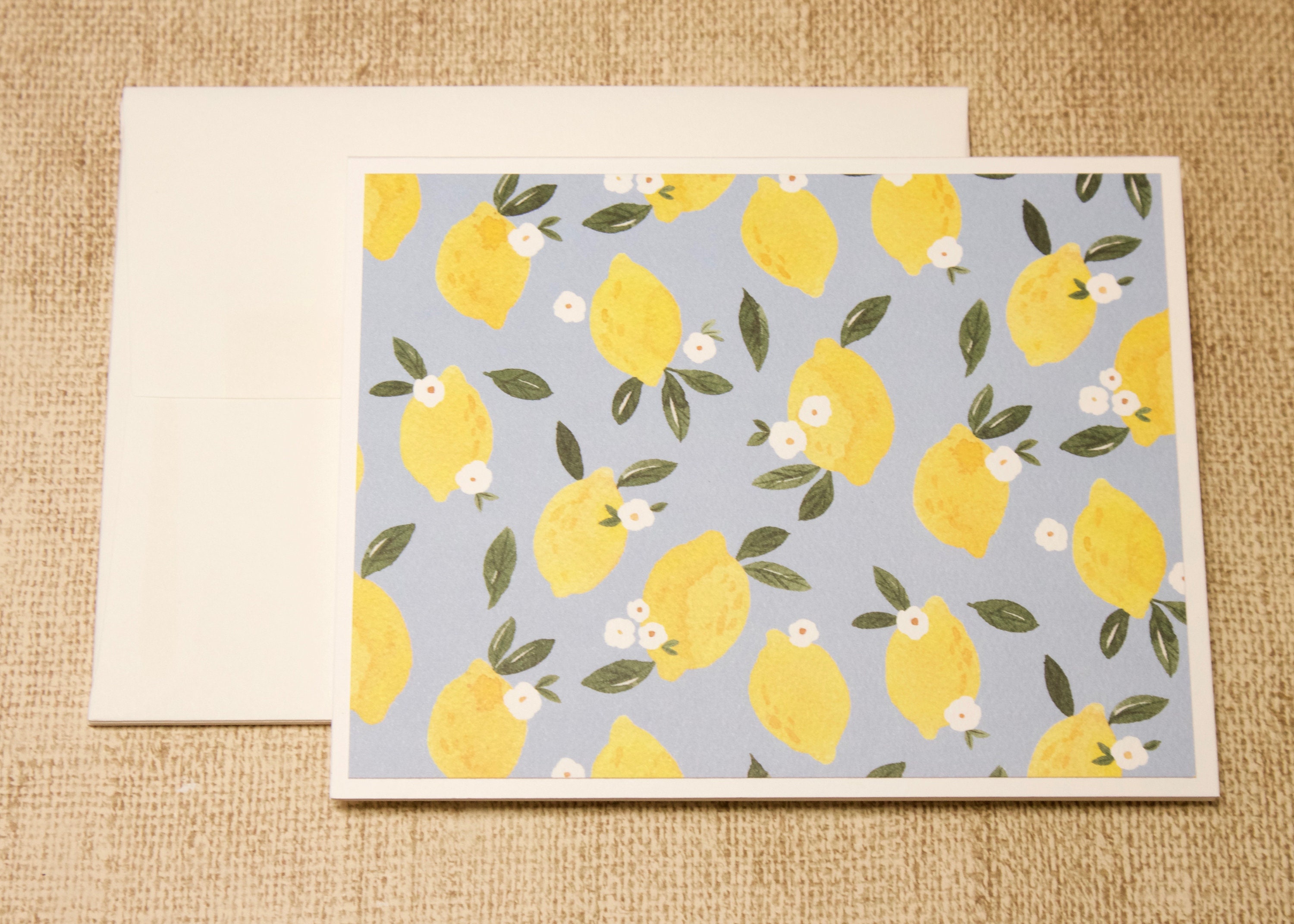 Lemon Note Cards Lemon Cards Stationery Set Blank Cards | Etsy