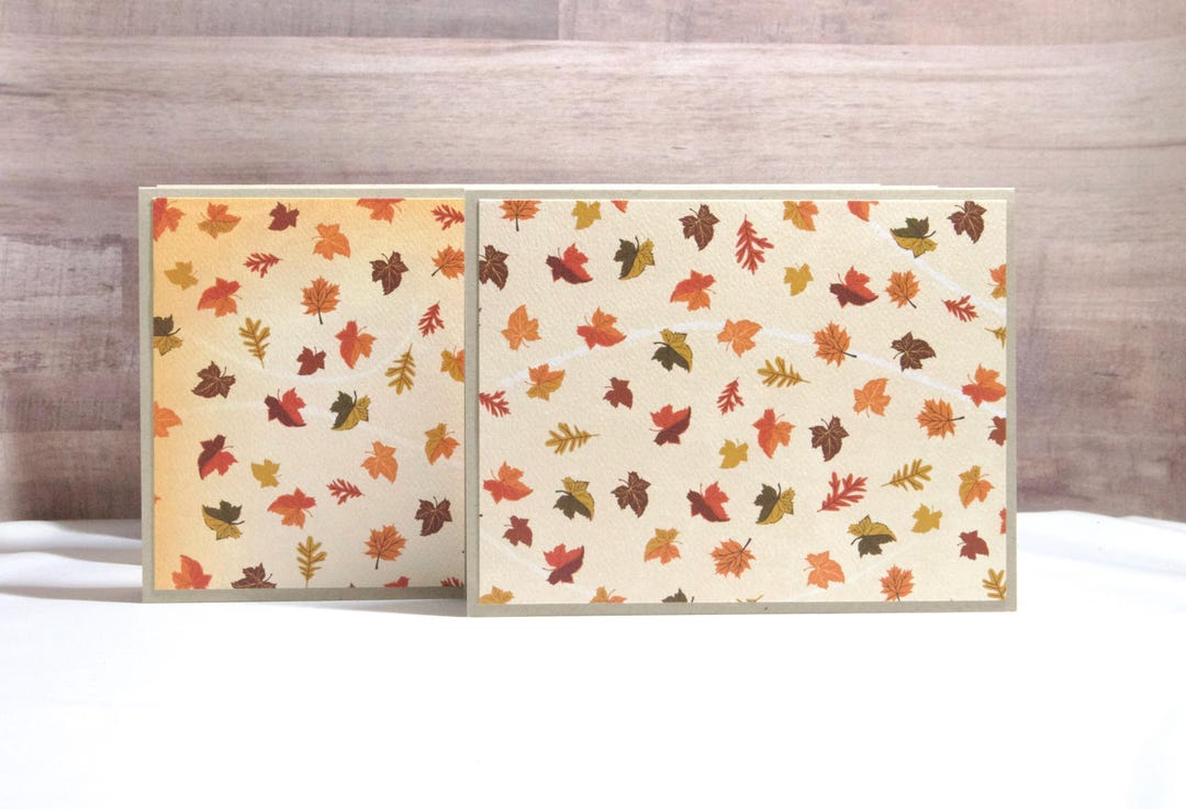 Handmade Autumn Leaf Note Card Set – Fall Stationery - Etsy