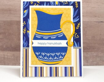 Handmade Hanukkah Card – Blue Carafe Design