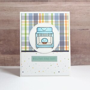 Baby Shower Card Boy- Welcome Baby Card- Punny Baby Card- Bun in the Oven- New Baby Card- Handmade Baby Cards