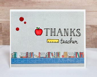 Thank You Teacher Card- Thanks Teacher Card- Thanks Teacher- Teacher Card- Thank You Card