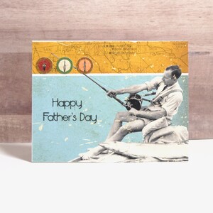 Father&#39;s Day Card Fishing- Happy Father&#39;s Day- Dad Day Card- Dad Card- Fishing Card- Cards for Him- Handmade Father&#39;s Day