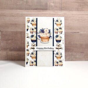 Cupcake Birthday Card- Cards for Birthday- Happy Birthday Card- Cupcake Card- Handmade Birthday Card