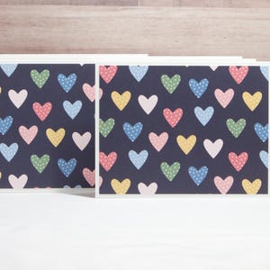 Hearts Note Cards- Valentine Note Cards- Hearts Stationery Set- Set of Blank Cards- Handmade Note Cards