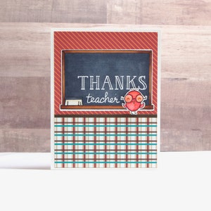 Thanks Teacher Card- Teacher Card- School Card- For Teacher- Cute Teacher Card- Back to School- Teacher Appreciation