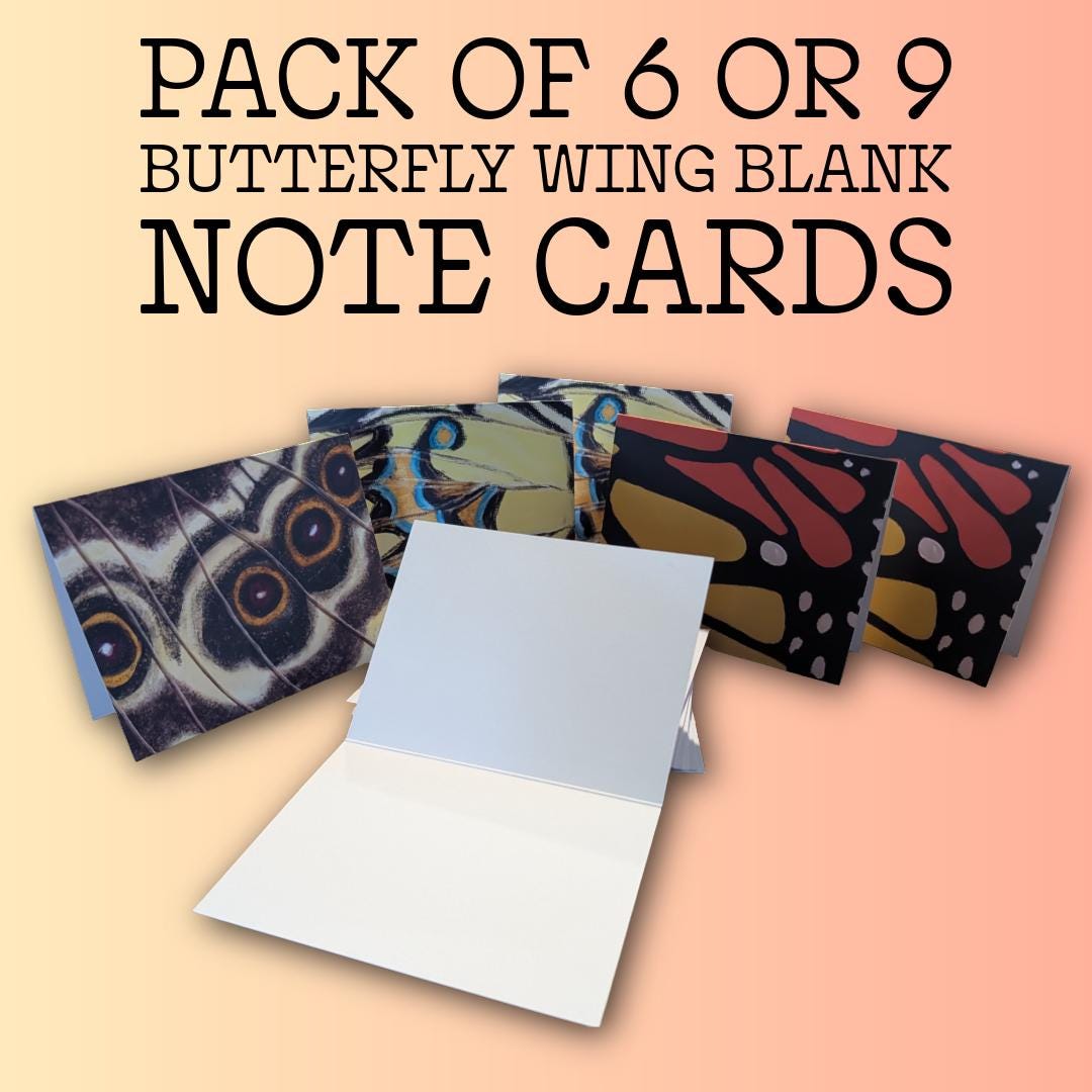 Butterfly Wing Blank Note Cards, Set of 6 or 9 - Etsy