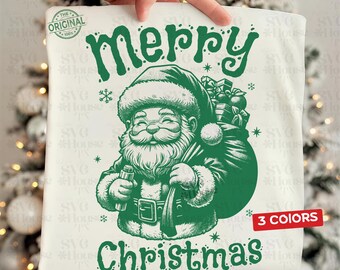 Vintage Santa Claus PNG, Retro Christmas Shirt Design, Merry Christmas Svg, Festive Christmas PNG Digital download