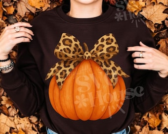 Leopard Pumpkin Coquette Bow Png, Retro Halloween Png, Bougie Png, Fall Bow Png Soft Girl Png, Coquette Leopard Sublimation, Halloween Png