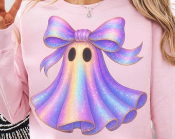 Iridescent Ghost Pumpkin Png, Coquette Halloween Design, Girly Halloween Png, Iridescent Ghost Pumpkin Png, Cute Ghost Png, Halloween Png
