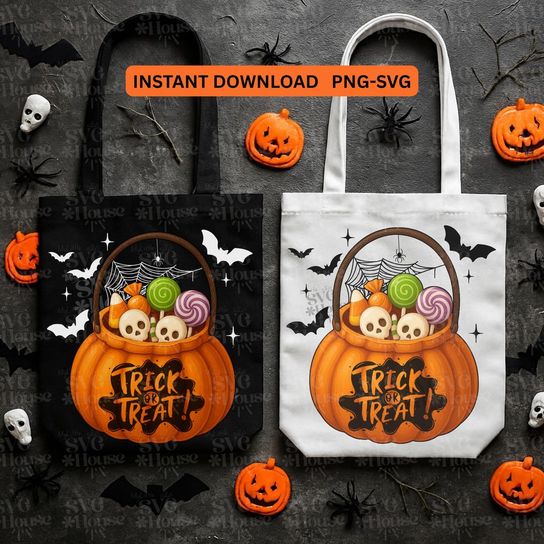 Trick or Treat Bag SVG, Kids Halloween Svg, Bag of Treats Svg ...