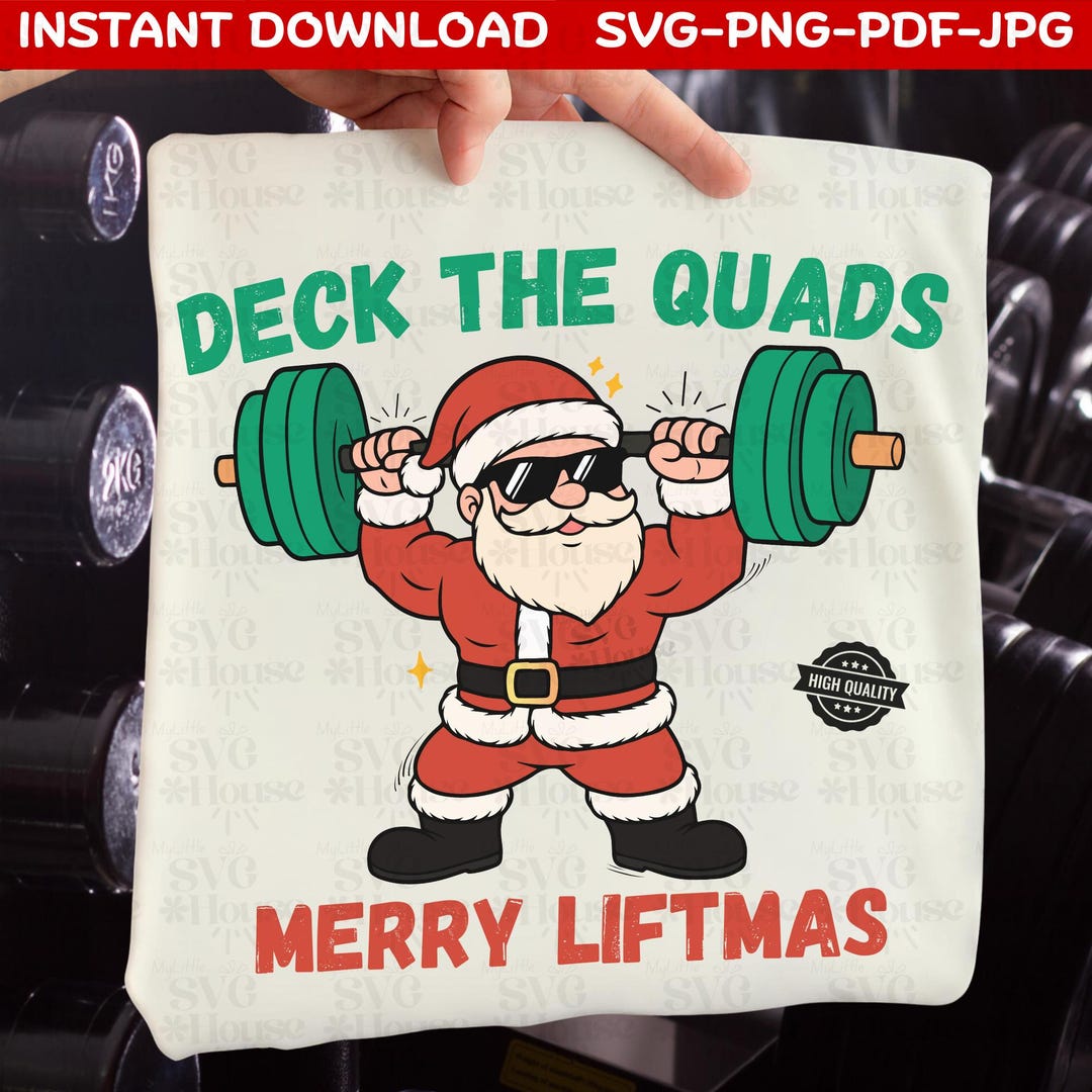 Merry Liftmas SVG PNG, Funny Gym Santa Christmas Design, Bodybuilder ...