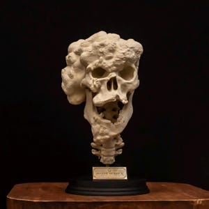 Joseph Merrick Skull Replica, Elephant Man Medical Oddity, Human Skull Display, Dark Academia Curiosity