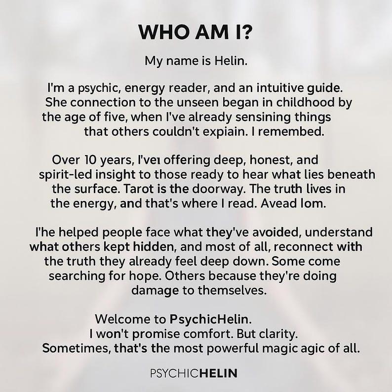 A striking graphic promoting Helin’s psychic spiritual online service, where accurate reading clarity is delivered as a same hour psychic medium session. The digital file provides fast psychic reading access and detailed report insight into love reading, career reading, and general guidance. Each custom soulmate insight contains psychic predictions and honest reading truth, ensuring high quality, intuitive guidance and deep psychic love connections for clients worldwide.