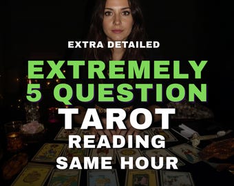 5 Question Tarot Reading, Same Hour Reading, Fast Tarot, Astrology Insight, Quick Answers, Telepathy Reading, Psychic Advice
