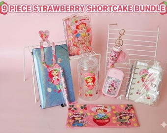 9 Piece Strawberry Shortcake Bundle w/ A7 Acrylic Shaker Notebook.