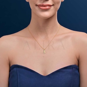 Infinity Anhänger, Gold Anhänger, Geschenk für sie, feiner Schmuck, jeden Tag Halskette