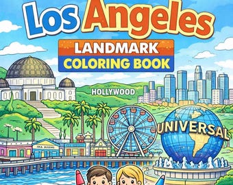Los Angeles Landmarks Coloring Book | Kids & Adults Activity (Printable Downloadable Book)