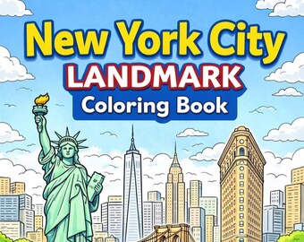 New York City Landmarks Coloring Book | Kids & Adults Activity (Printable Downloadable Book)