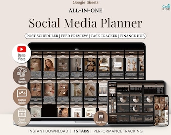 Social Media Content Planner Spreadsheet Content Calendar & Post Scheduler Template Monthly Content Planning Instagram TikTok YouTube